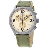 Buy Shop Tissot T Sport Chrono XL Beige Dial Khakhi Green Nylon Strap Watch for Men - T116.617.33.267.00 USA Online
