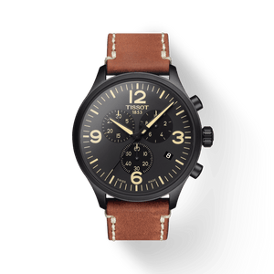 Buy Shop Tissot T Sport Chrono XL Black Dial Brown Leather Strap Watch For Men - T116.617.36.057.00 USA Online