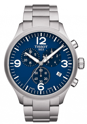 Buy Shop Tissot T Sport Chrono XL Chronograph Blue Dial Silver Steel Strap Watch For Men - T116.617.11.047.00 USA Online