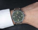 Buy Shop Tissot T Sport Chrono XL Green Dial Brown Leather Strap Watch For Men - T116.617.36.097.00 USA Online
