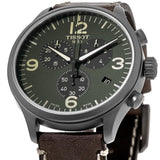 Buy Shop Tissot T Sport Chrono XL Green Dial Brown Leather Strap Watch For Men - T116.617.36.097.00 USA Online