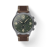 Buy Shop Tissot T Sport Chrono XL Green Dial Brown Leather Strap Watch For Men - T116.617.36.097.00 USA Online