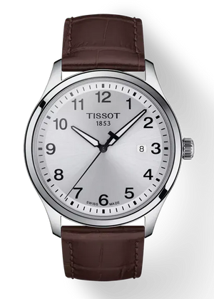 Buy Shop Tissot T-Sport Gent XL Silver Dial Brown Leather Strap Watch for Men - T116.410.16.037.00 USA Online