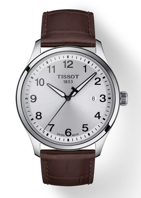 Buy Shop Tissot T-Sport Gent XL Silver Dial Brown Leather Strap Watch for Men - T116.410.16.037.00 USA Online