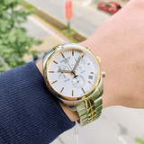 Buy Shop Tissot T Sport PR 100 Chronograph White Dial Two Tone Steel Strap Watch For Men - T101.417.22.031.00 USA Online