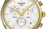 Buy Shop Tissot T Sport PR 100 Chronograph White Dial Two Tone Steel Strap Watch For Men - T101.417.22.031.00 USA Online