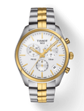 Buy Shop Tissot T Sport PR 100 Chronograph White Dial Two Tone Steel Strap Watch For Men - T101.417.22.031.00 USA Online