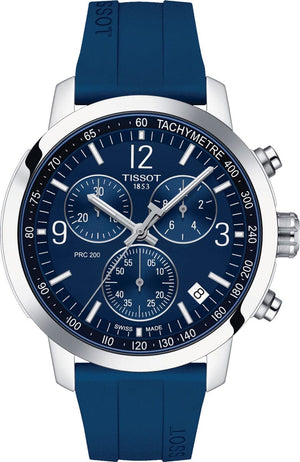 Buy Shop Tissot T Sport PRC 200 Chronograph Blue Rubber Strap Watch For Men - T114.417.17.047.00 USA Online