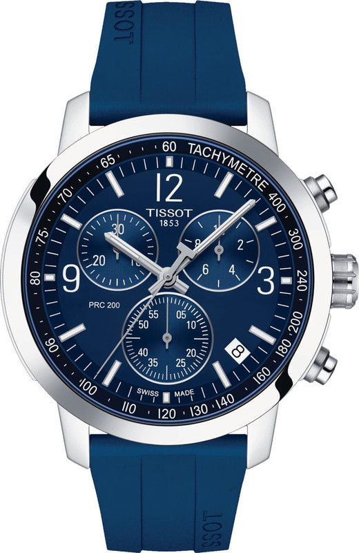 Buy Shop Tissot T Sport PRC 200 Chronograph Blue Rubber Strap Watch For Men - T114.417.17.047.00 USA Online