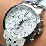 Buy Shop Tissot T Sport PRC 200 Chronograph White Dial Silver Steel Strap Watch For Men - T114.417.11.037.00 USA Online