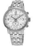 Buy Shop Tissot T Sport PRC 200 Chronograph White Dial Silver Steel Strap Watch For Men - T114.417.11.037.00 USA Online