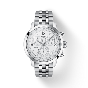 Buy Shop Tissot T Sport PRC 200 Chronograph White Dial Silver Steel Strap Watch For Men - T114.417.11.037.00 USA Online