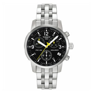 Buy Shop Tissot T Sport PRC200 Chronograph Black Dial Silver Steel Strap Watch for Men - T17.1.586.52 USA Online