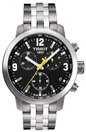Buy Shop Tissot T Sport PRC200 Chronograph Black Dial Silver Steel Strap Watch for Men - T17.1.586.52 USA Online