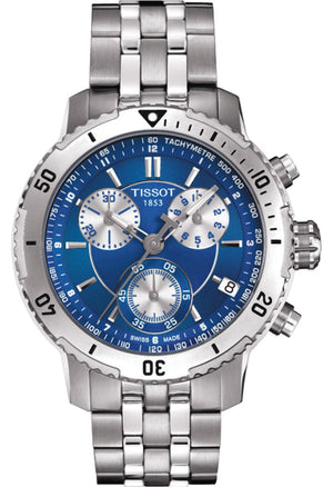 Buy Shop Tissot T Sport PRS 200 Chronograph Blue Dial Silver Steel Strap Watch For Men - T067.417.11.041.00 USA Online