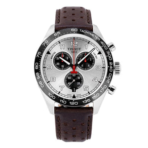 Buy Shop Tissot T Sport PRS 516 Chronograph Silver Dial Brown Leather Strap Watch for Men - T131.617.16.032.00 USA Online