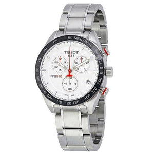 Buy Shop Tissot T Sport PRS 516 Chronograph White Dial Silver Steel Strap Watch For Men - T100.417.11.031.00 USA Online