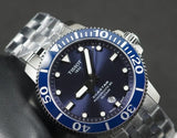 Buy Shop Tissot T Sport Seastar 1000 Powermatic Silicium Blue Dial Silver Steel Strap Watch For Men - T120.407.11.041.01 USA Online