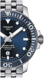 Buy Shop Tissot T Sport Seastar 1000 Powermatic Silicium Blue Dial Silver Steel Strap Watch For Men - T120.407.11.041.01 USA Online
