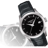 Buy Shop Tissot T Trend Couturier Black Dial Black Leather Strap Watch For Women - T035.210.16.051.00 USA Online