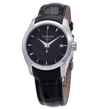 Buy Shop Tissot T Trend Couturier Black Dial Black Leather Strap Watch For Women - T035.210.16.051.00 USA Online