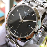 Buy Shop Tissot T Trend Couturier Chronograph Black Dial Silver Steel Strap Watch For Men - T035.410.11.051.00 USA Online