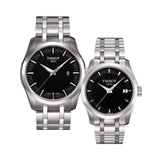 Buy Shop Tissot T Trend Couturier Chronograph Black Dial Silver Steel Strap Watch For Men - T035.410.11.051.00 USA Online