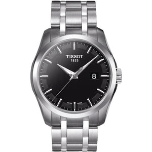 Buy Shop Tissot T Trend Couturier Chronograph Black Dial Silver Steel Strap Watch For Men - T035.410.11.051.00 USA Online