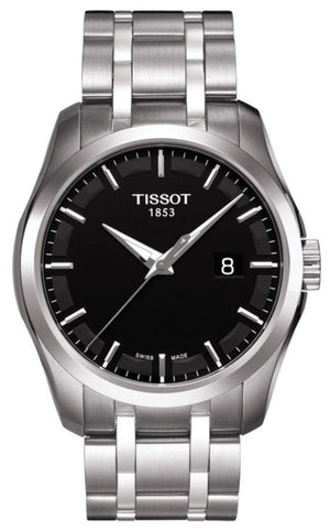 Buy Shop Tissot T Trend Couturier Chronograph Black Dial Silver Steel Strap Watch For Men - T035.410.11.051.00 USA Online