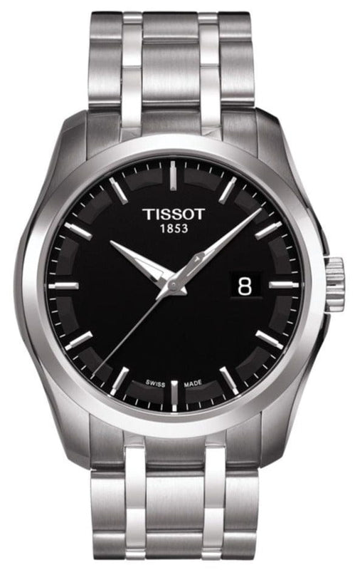 Buy Shop Tissot T Trend Couturier Chronograph Black Dial Silver Steel Strap Watch For Men - T035.410.11.051.00 USA Online
