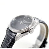 Buy Shop Tissot T Trend Couturier Diamonds Black Dial Black Leather Strap Watch for Women - T035.210.66.051.00 USA Online