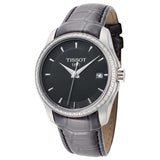 Buy Shop Tissot T Trend Couturier Diamonds Black Dial Black Leather Strap Watch for Women - T035.210.66.051.00 USA Online