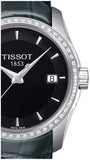 Buy Shop Tissot T Trend Couturier Diamonds Black Dial Black Leather Strap Watch for Women - T035.210.66.051.00 USA Online