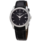 Buy Shop Tissot T Trend Couturier Diamonds Black Dial Black Leather Strap Watch for Women - T035.210.66.051.00 USA Online
