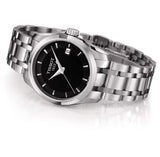 Buy Shop Tissot T Trend Couturier Lady Black Dial Silver Steel Strap Watch For Women - T035.210.11.051.00 USA Online
