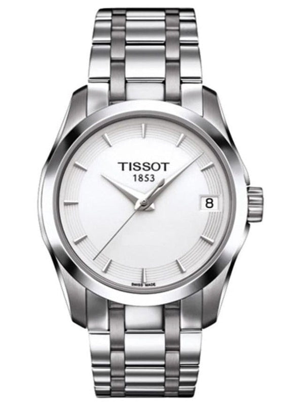Buy Shop Tissot T Trend Couturier White Dial Silver Steel Strap Watch For Women - T035.210.11.011.00 USA Online