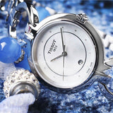 Buy Shop Tissot T Trend Flamingo Mother of Pearl Dial Silver Steel Strap Watch for Women - T094.210.11.116.00 USA Online