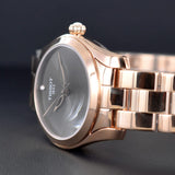 Buy Shop Tissot T Wave Anthracite Dial Rose Gold Steel Strap Watch For Women - T112.210.33.061.00 USA Online