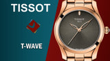 Buy Shop Tissot T Wave Anthracite Dial Rose Gold Steel Strap Watch For Women - T112.210.33.061.00 USA Online