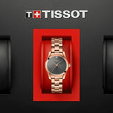 Buy Shop Tissot T Wave Anthracite Dial Rose Gold Steel Strap Watch For Women - T112.210.33.061.00 USA Online