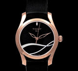 Buy Shop Tissot T Wave Black Dial Black Leather Strap Watch For Women - T112.210.36.051.00 USA Online