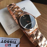 Buy Shop Tissot T Wave Black Dial Rose Gold Steel Strap Watch For Women - T112.210.33.051.00 USA Online