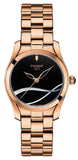 Buy Shop Tissot T Wave Black Dial Rose Gold Steel Strap Watch For Women - T112.210.33.051.00 USA Online