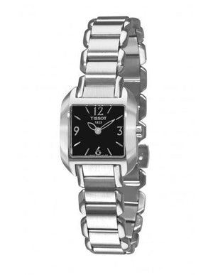 Buy Shop Tissot T Wave Black Dial Silver Steel Strap Watch for Women - T02.1.285.52 USA Online