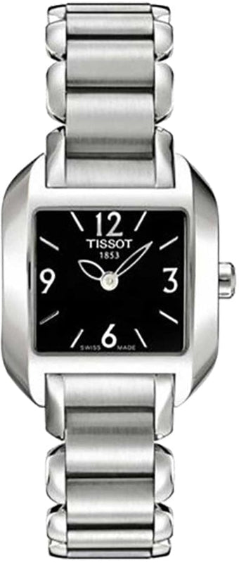 Buy Shop Tissot T Wave Black Dial Silver Steel Strap Watch for Women - T02.1.285.52 USA Online