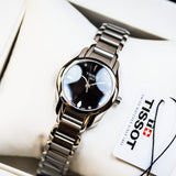 Buy Shop Tissot T Wave Black Dial Two Tone Steel Strap Watch For Women - T023.210.11.056.00 USA Online