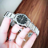 Buy Shop Tissot T Wave Black Dial Two Tone Steel Strap Watch For Women - T023.210.11.056.00 USA Online