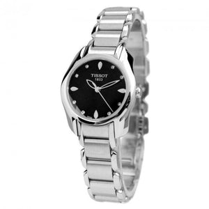 Buy Shop Tissot T Wave Black Dial Two Tone Steel Strap Watch For Women - T023.210.11.056.00 USA Online