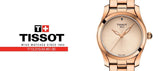 Buy Shop Tissot T Wave Cream Dial Rose Gold Steel Strap Watch For Women - T112.210.33.451.00 USA Online