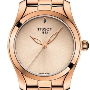 Buy Shop Tissot T Wave Cream Dial Rose Gold Steel Strap Watch For Women - T112.210.33.451.00 USA Online